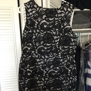 Black and white lace dress